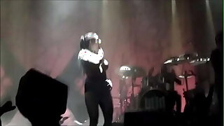 Marilyn Manson rewards topless girl with big tits primarily time