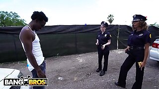 BANGBROS - Unpremeditated Suspect Gets Tangled Up In Some Well-endowed Blue Female Cops